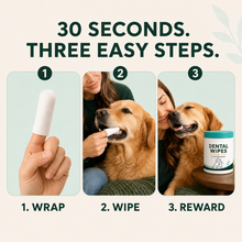 Three easy Dental Wipes steps