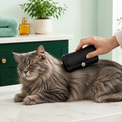 GroomPro grooming a long-haired cat