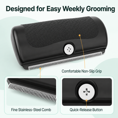 GroomPro comb grip and quick-release details